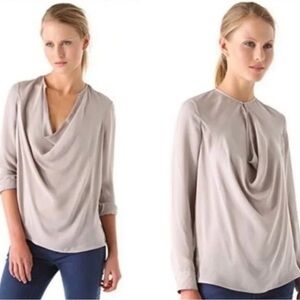 Vince Women's Soft Drape Silk Blouse - Light Champagne